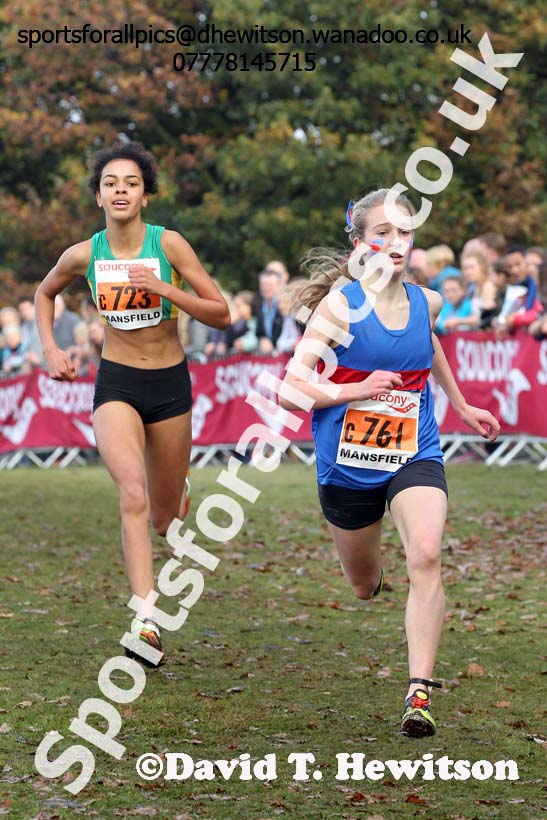 Girls under-15s, National Cross Country Relays, Berry Park, Mansfield. Photo: David T. Hewitson/Sports for All Pics